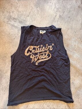 MATE Cruisin' West Sleeveless Tee - Black with Gold Graphic